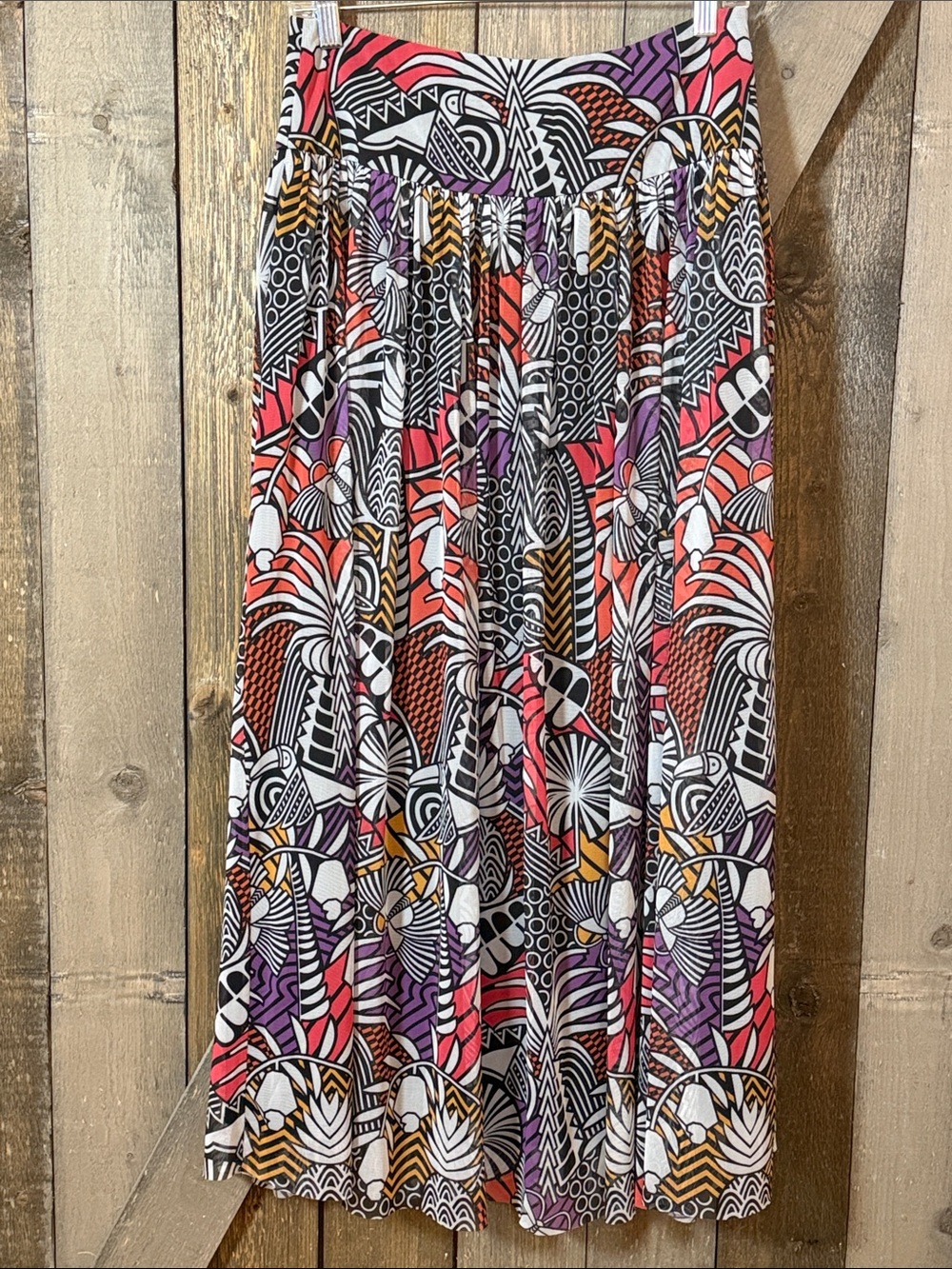 Farm Rio Anthropologie Tropical Geometric Maxi Skirt Small Colorful Boho Resort - Picture 4 of 12